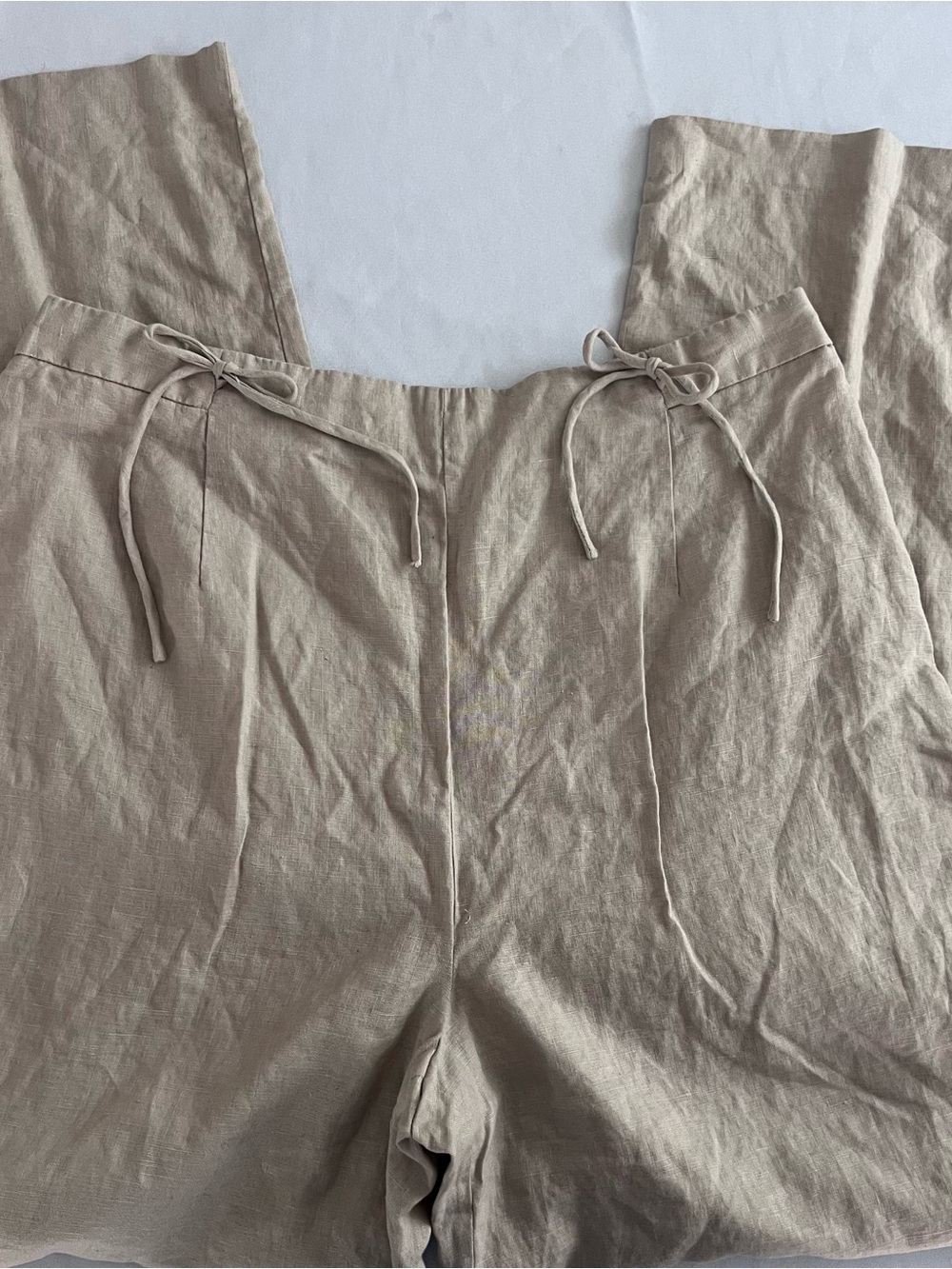 Jillian Jones Women Wide Leg 100% Linen Blend Pants With Bow Detail - Picture 2 of 13